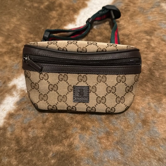 Gucci kids Beige and Brown Monogram Belt Bag